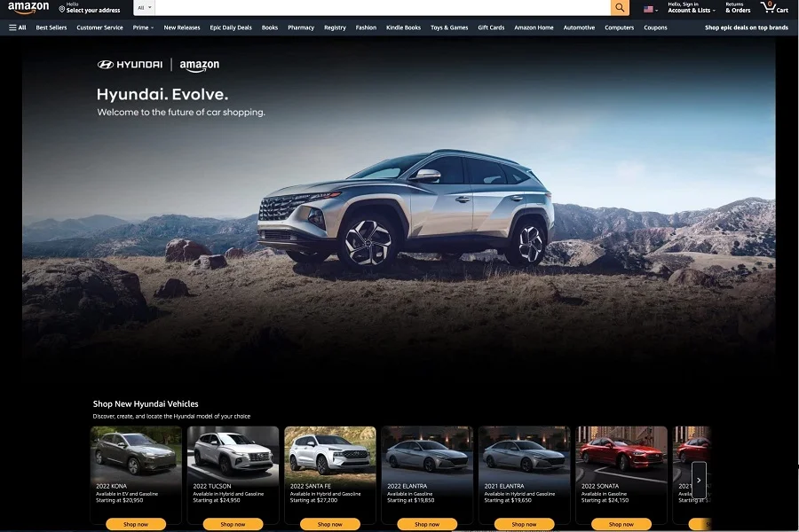 Amazon будет продавать автомобили Hyundai онлайн с 2024 года
